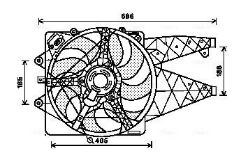 AVA ALFA ROMEO Вентилятор радіатора (з дифузором) MITO 08-, FIAT GRANDE PUNTO 05-, PUNTO 08- AVA COOLING AL7514 (фото 1)