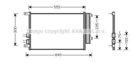 AVA FIAT Радіатор кондиціонера (конденсатор) Alfa Romeo 147/156 1.6/3.2 AVA COOLING ALA5088D (фото 1)