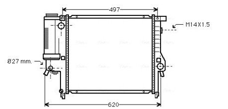 Радіатор, Система охолодження двигуна AVA COOLING BW2124