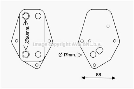 AVA BMW Оливний радіатор 3 E46 2.0d 98- AVA COOLING BW3557