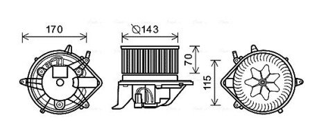 Вентилятор обігрівача салону Mini One Countryman Clubman Paceman Cooper AVA AVA COOLING BW8458 (фото 1)