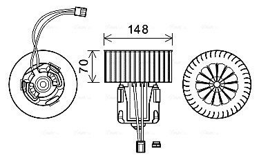 Вентилятор обігрівача салону BMW 5f10 09>16, 7F01 08> LHD AC+ AVA AVA COOLING BW8539