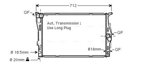 AVA BMW Радіатор охолодження (автомат) 1/3 E90,X1 E84 2.0/3.0 AVA COOLING BWA2303 (фото 1)