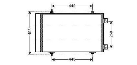 AVA CITROEN Радіатор кондиціонера JUMPY 1.6D-2.0D 07- AVA COOLING CNA5263D