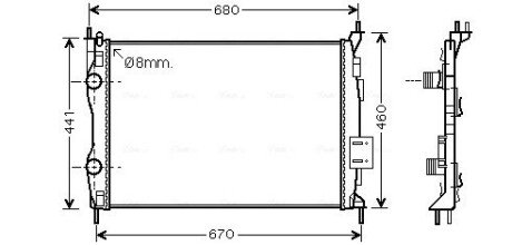 AVA NISSAN Радіатор охолодження Qashqai 1.6/2.0 1.6/2.0 09- AVA COOLING DN2413