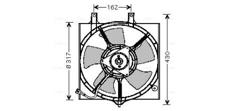 AVA NISSAN Вентилятор радіатора PRIMERA 1.6 96-, PRIMERA 2.0 16V 96- AVA COOLING DN7510