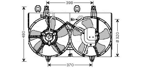 Вентилятор охолодження радіатора AVA COOLING DN7511