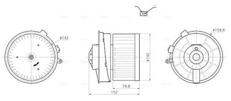 Вентилятор опалювача AVA COOLING DN8486