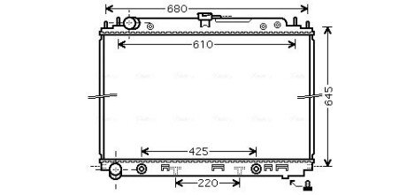 Радиатор охлаждения двигателя Nissan Pathfinder Navarra (06-) 2,5d AT AVA COOLING DNA2297 (фото 1)