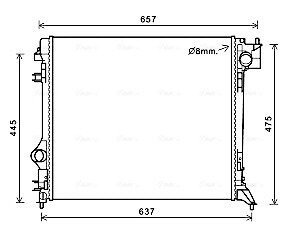 Радіатор охолодження двигуна Nissan Qashqai (13-) 1,5d 2,0i, Renault Kadjar 1,5d (15-) MT AVA AVA COOLING DNA2421