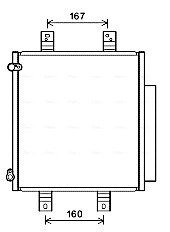 AVA DAIHATSU Радіатор кондиціонера (конденсатор) з осушувачем SIRION 1.0-1.5 05-, SUBARU AVA COOLING DU5076D