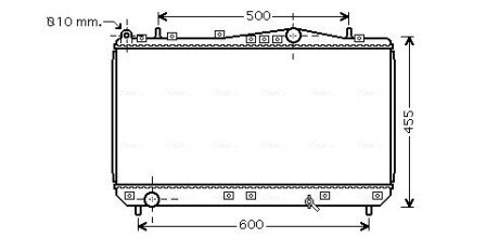 Радіатор охолодження двигуна REZZO/TACUMA MT 00-04 (Ava) AVA COOLING DWA2052 (фото 1)