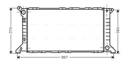 AVA FORD Радіатор охолодження (з конд.) TRANSIT TOURNEO 2.4 D 94-, 2.5 D 94-, TRANSIT 2.5 91- AVA COOLING FD2206