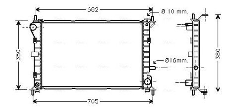 Радіатор охолодження двигуна FOCUS 14/6/8 MT +AC 98-05 (Ava) AVA COOLING FD2264