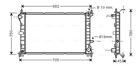 AVA FORD Радіатор охолодження FOCUS 1,8 TD 98- AVA COOLING FD2265