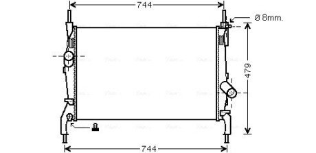 Радіатор охолодження двигуна Ford Tranzit (06-) 2,2d 2,4d MT AVA AVA COOLING FD2404 (фото 1)