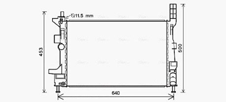 AVA FORD Радіатор охолодження двиг. C-Max II, Focus III, Kuga II, Transit Connect 1.5/1.6TDCi 10- AVA COOLING FD2578