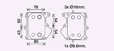 Радіатор масляний Ford Tranzit 2,2TDCI 08>, PSA Jumper Boxer 2,2HDI 06> AVA AVA COOLING FD3625