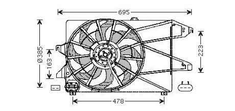 Вентилятор радіатора AVA COOLING FD7504