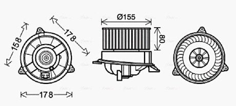 Вентилятор обігрівача салону Ford Connect 1,8DI-TDCI 02>, Mondeo III man AC AVA AVA COOLING FD8495