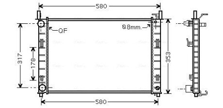 AVA FORD Радіатор охолодження Fiesta V, Fusion 1.4 TDCI AVA COOLING FDA2326 (фото 1)