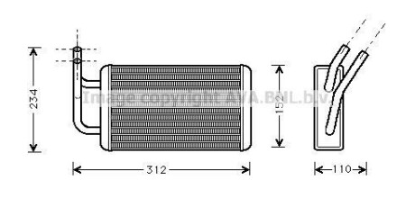 Теплообмінник, система опалення салону AVA COOLING FDA6215 (фото 1)