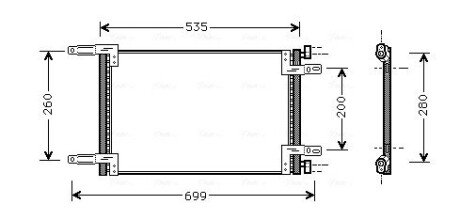 AVA FIAT Радіатор кондиціонера (конденсатор) 1.2/1.9D 01- AVA COOLING FT5248