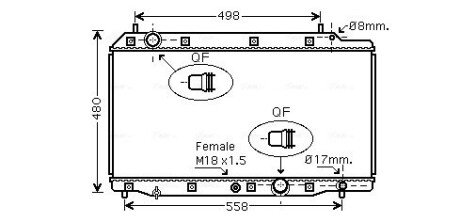 AVA HONDA Радіатор охолодження двиг. CR-V II 2.2 CTDi 05-, FR-V 2.2 i CTDi 05- AVA COOLING HD2215