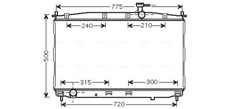 Радіатор охолодження двигуна Hyundai Santa Fe II (06-11) MT AVA AVA COOLING HY2173 (фото 1)