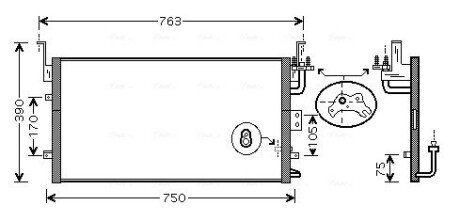 AVA HYUNDAI Радіатор кондиціонера Sonata IV,Kia Magentis 01- AVA COOLING HY5135