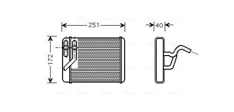 AVA HYUNDAI Радіатор опалення TRAJET 2.0 99-, HIGHWAY VAN 2.0 99- AVA COOLING HY6120