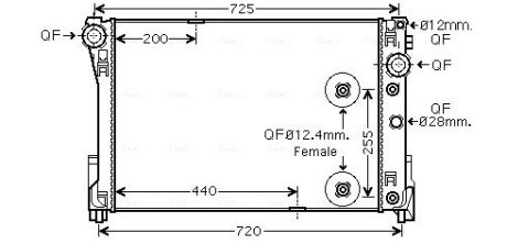 Радіатор охолодження двигуна MB C204 E212 AC+/- AVA AVA COOLING MS2491