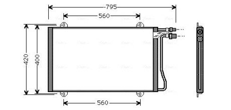 Конденсор кондиціонера MB SPRINT W901 MT/AT 95- (Ava) AVA COOLING MS5219