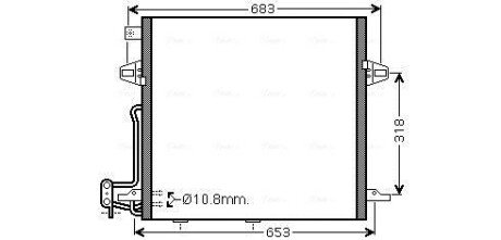 Радіатор кондиціонера MB ML164 280-350CDI 350i, GL164 320-450CDI 450i AVA AVA COOLING MS5406D