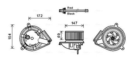 Вентилятор салону MB, VW (AVA) AVA COOLING MS8617