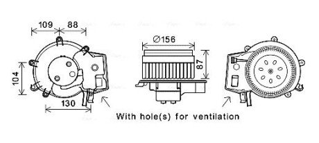 Вентилятор обігрівача салону MB C203 G463 AC+ AVA AVA COOLING MS8625