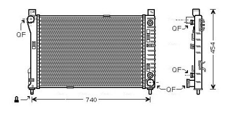 Радіатор охолодження двигуна W203(C) MT/AT +/-AC 00-02 (Ava) AVA COOLING MSA2286