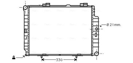 Радіатор охолодження двигуна MB E-class (W210) 2,7d 3,2d AVA AVA COOLING MSA2287