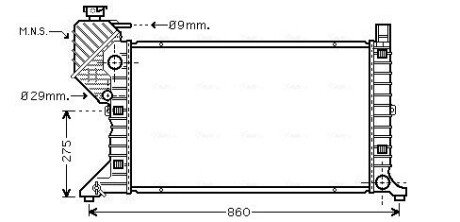 Радіатор охолодження двигуна MB Sprinter 00>06 MT AC+/- AVA AVA COOLING MSA2300 (фото 1)