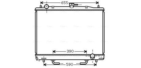 Радіатор охолодження MITSUBISHI PAJERO (06-) 3,0/3,8 АТ (AVA) AVA COOLING MT2170 (фото 1)