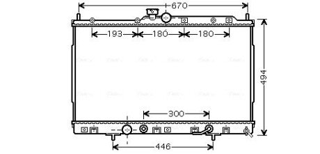 Радіатор охолодження двигуна Mitsubishi Outlander (02-07) 2,4i AT AVA AVA COOLING MT2185 (фото 1)