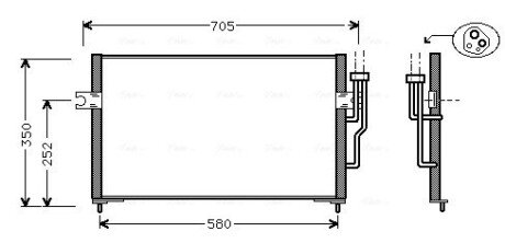 Конденсатор кондиціонера MITSUBISHI CARISMA (DA) (95-) (AVA) AVA COOLING MT5100 (фото 1)