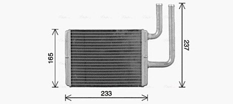 Радіатор обігрівача салону Mitsubishi Lancer 03>, Outlander I 01>06 LHD AC+/- AVA AVA COOLING MT6284