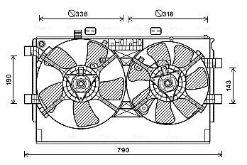 Вентилятор охолодження радіатора AVA COOLING MT7530