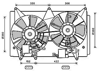 AVA MAZDA Вентилятор радіатора CX-7 2.3 06- AVA COOLING MZ7547