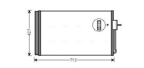 Конденсор кондиціонера CHEVROLET VOLT (2011) (AVA) AVA COOLING OL5611D (фото 1)