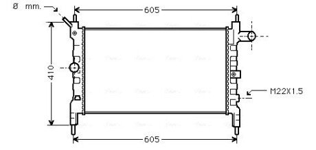 AVA OPEL радіатор охолодження Astra F 1.4/1.6 AVA COOLING OLA2023