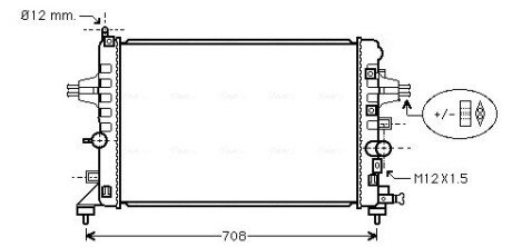 Радіатор охолодження двигуна ASTRA H 16i-16V MT/AT 04- (Ava) AVA COOLING OLA2363 (фото 1)