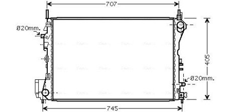 AVA OPEL Радіатор сист. охолодження двиг. VECTRA C 3.0 CDTI 03- AVA COOLING OLA2395 (фото 1)