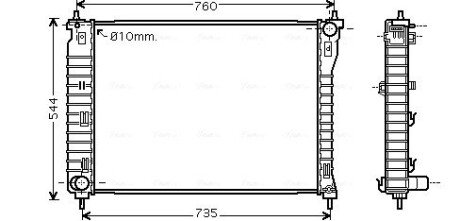 Радіатор охолодження двигуна Chevrolet Captiva Opel Antara (07-) 2,4i 3,2i MT AVA AVA COOLING OLA2435 (фото 1)